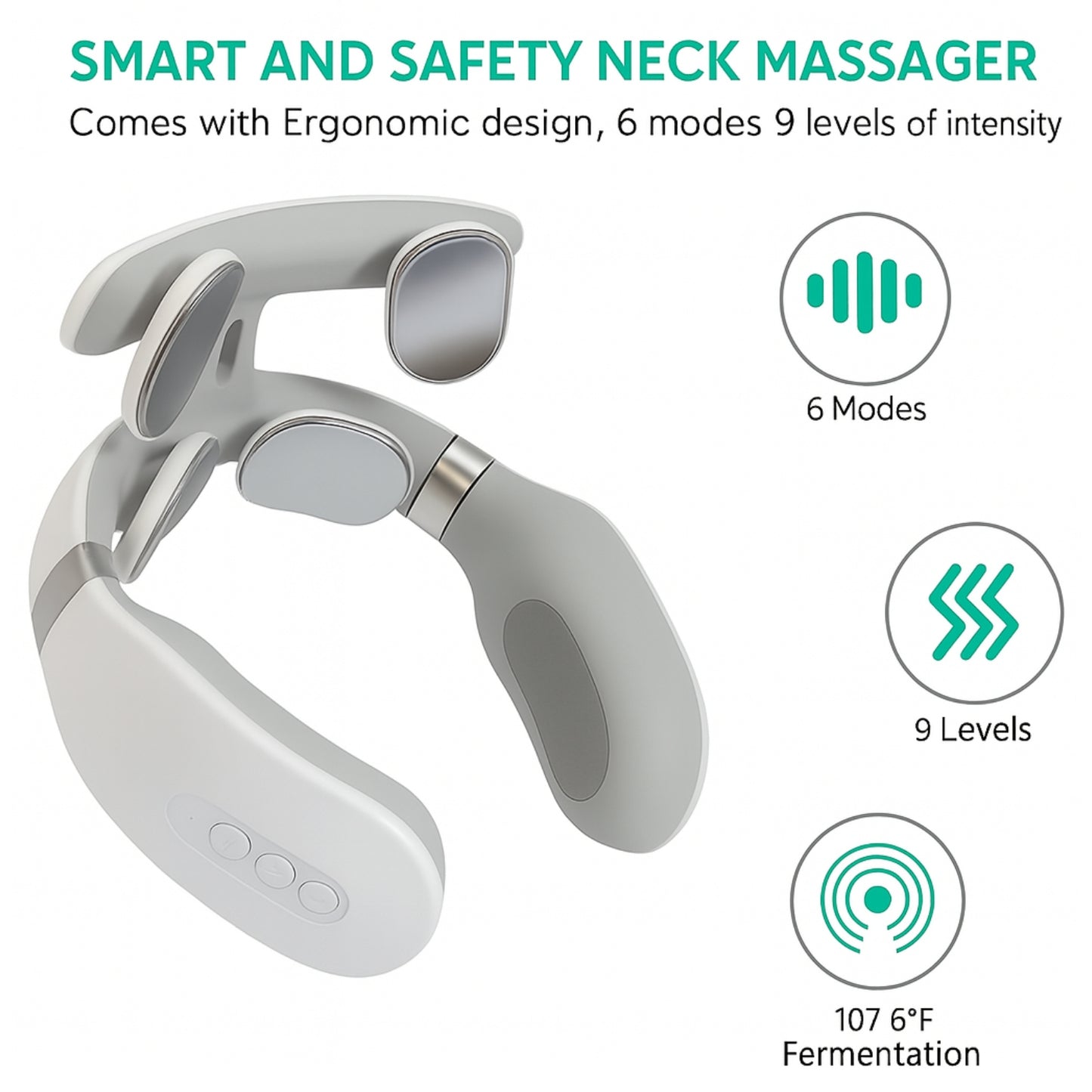 CoreVital® 4-Point Neck Massager – Deep Relief with Heat & Vibration