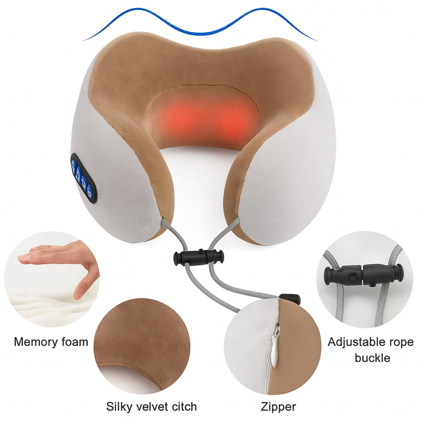 CoreVital® U-Shape Heated Neck Massager – Portable & Rechargeable