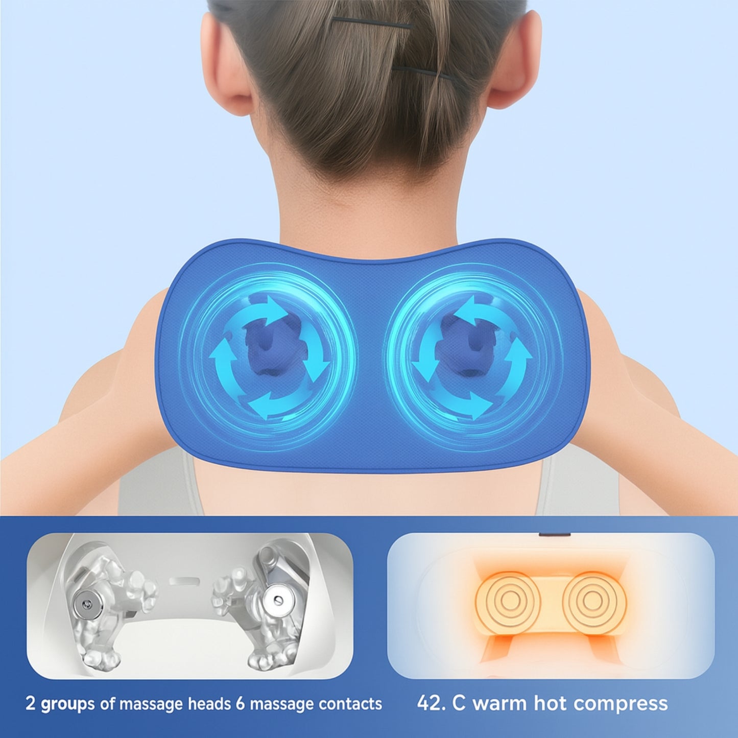 CoreVital® U-Shape Heated Neck Massager – Portable & Rechargeable