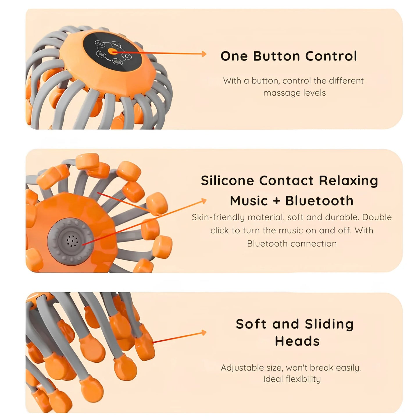 CoreVital™ OctoRelax Massage Cap — Smart Bluetooth Scalp Massager