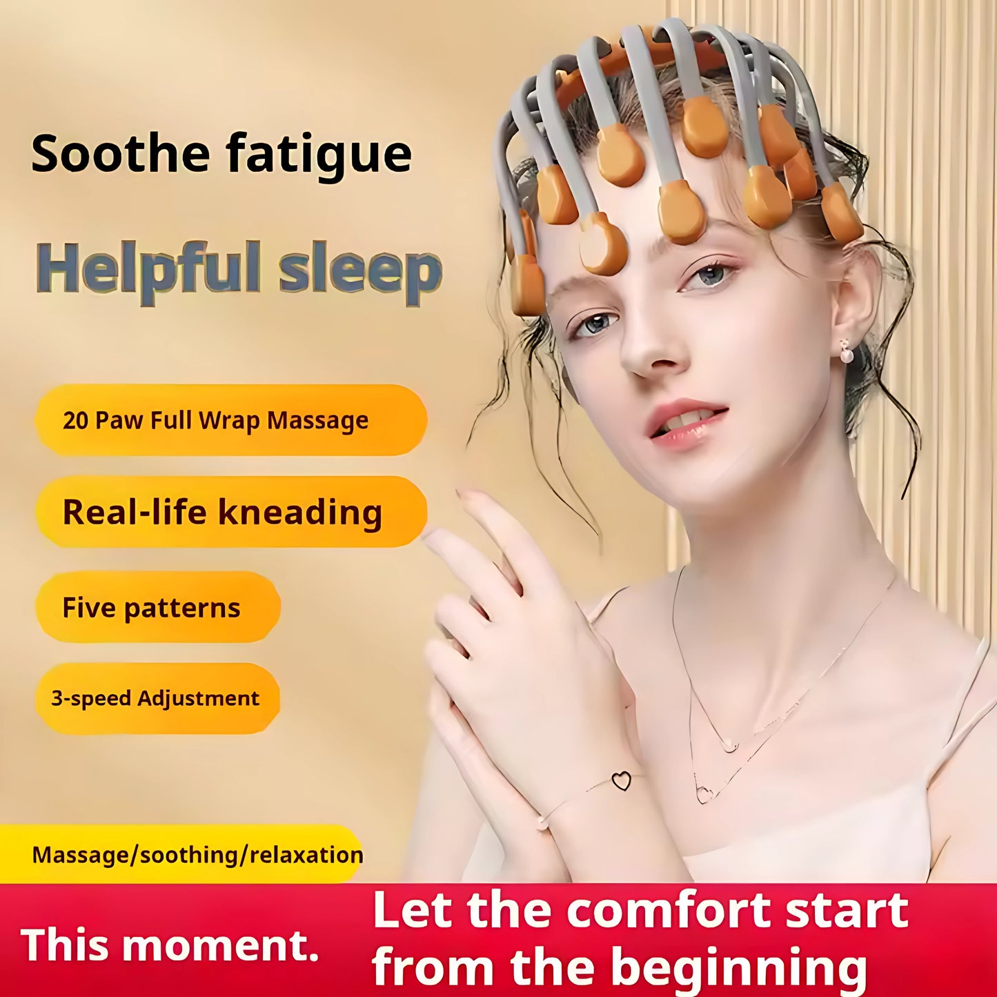 CoreVital™ OctoRelax Massage Cap — Smart Bluetooth Scalp Massager