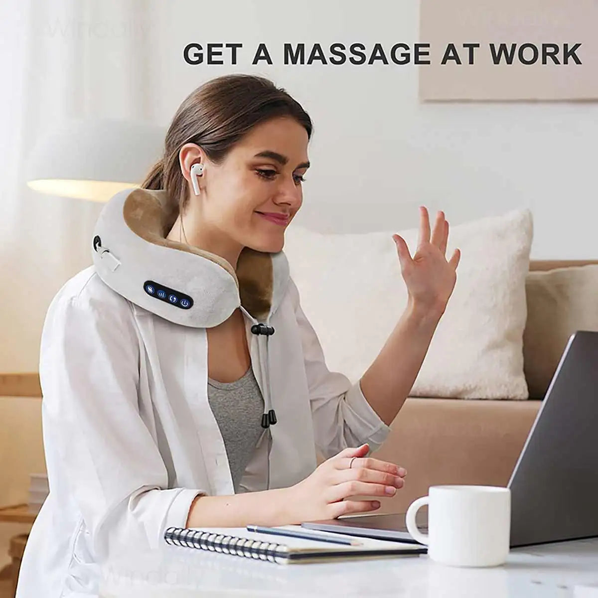CoreVital® U-Shape Heated Neck Massager – Portable & Rechargeable