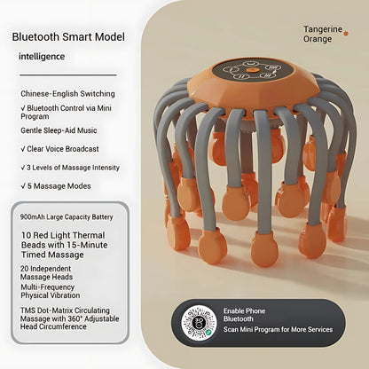 CoreVital™ OctoRelax Massage Cap — Smart Bluetooth Scalp Massager