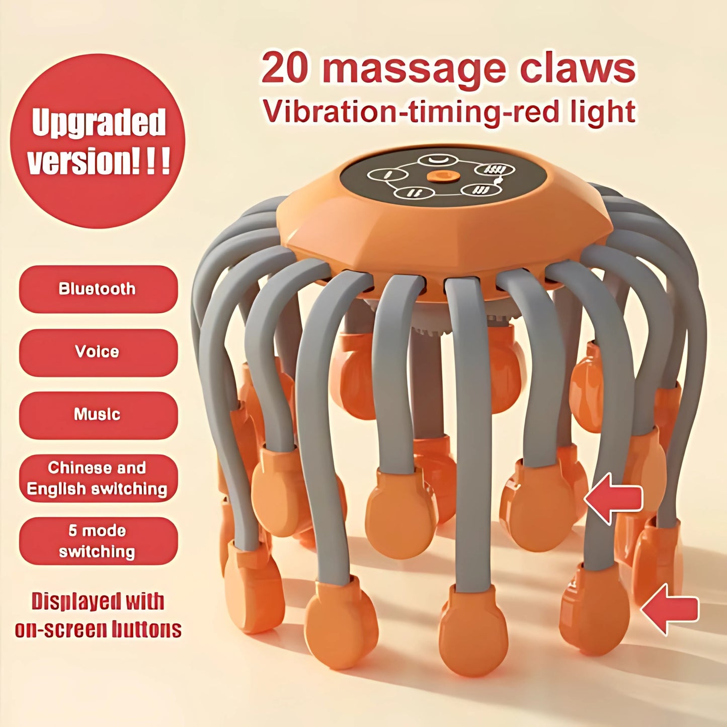 CoreVital™ OctoRelax Massage Cap — Smart Bluetooth Scalp Massager