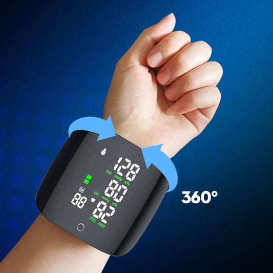 CoreVital® Smart Touch LCD Wrist Blood Pressure Monitor – Rechargeable Digital BP Tonometer with Heart Rate & Voice Function