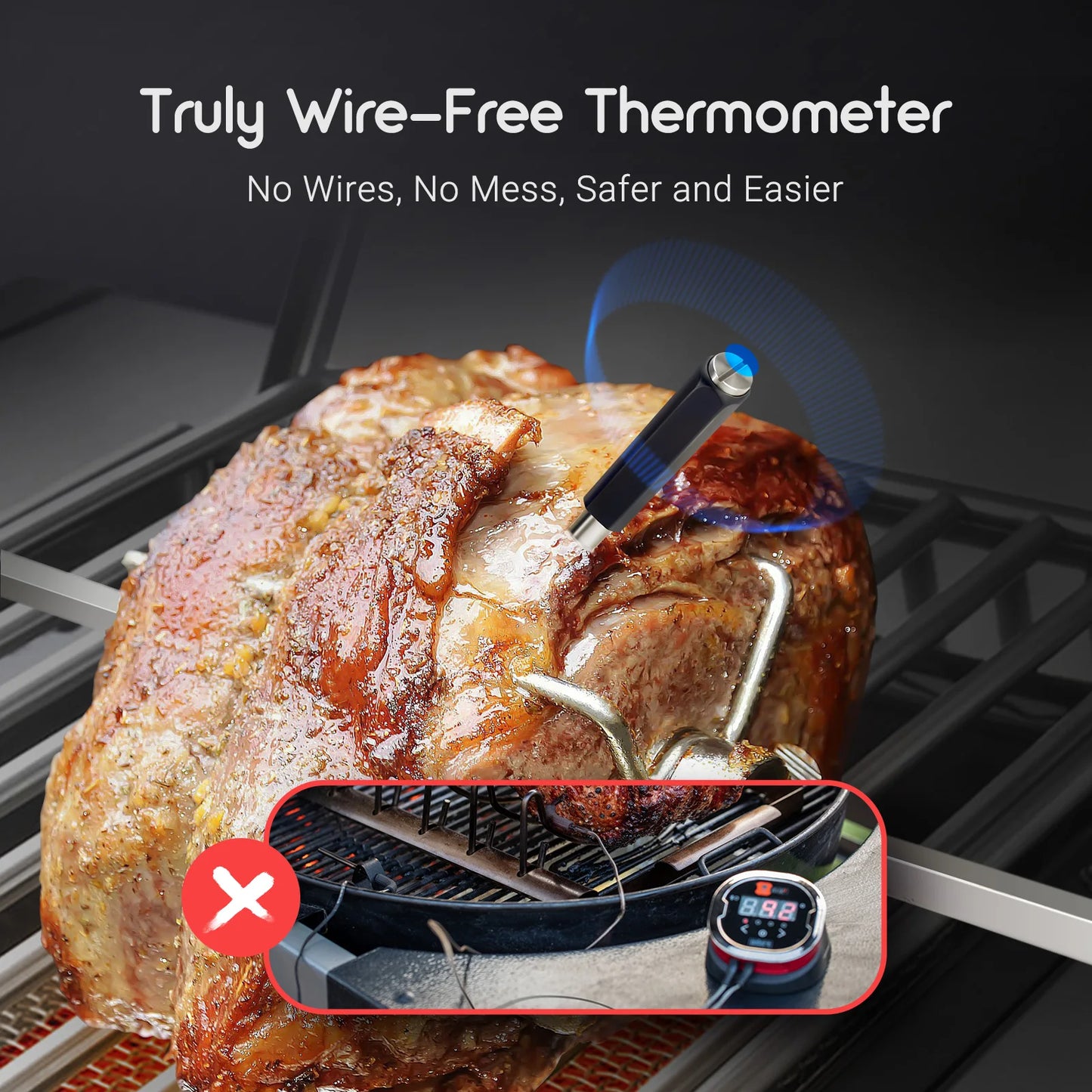 CoreVital® Wireless Meat Thermometer – Smart Bluetooth Digital BBQ Thermometer for Grill, Oven & Smoker
