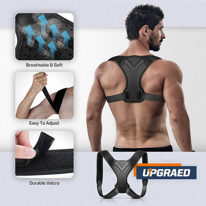 CoreVital® Back & Shoulder Posture Corrector Belt – Adjustable Brace for Neck, Spine & Upper Back Pain Relief