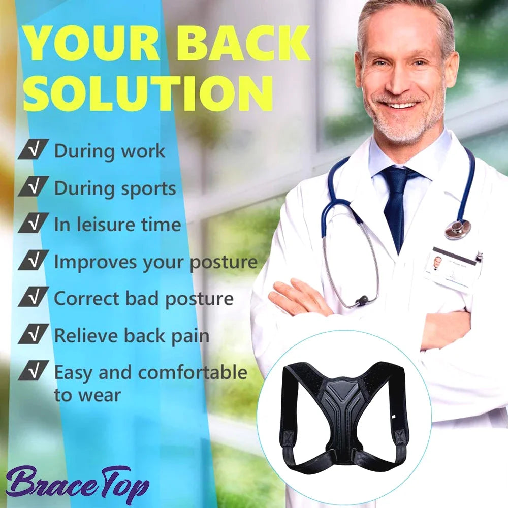 CoreVital® Back & Shoulder Posture Corrector Belt – Adjustable Brace for Neck, Spine & Upper Back Pain Relief