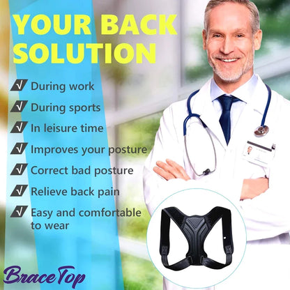 CoreVital® Back & Shoulder Posture Corrector Belt – Adjustable Brace for Neck, Spine & Upper Back Pain Relief