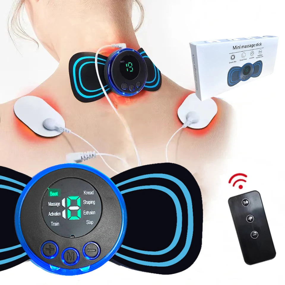 CoreVital® Portable Neck Massager with Remote – Rechargeable Low-Frequency Pulse Device for Pain Relief & Relaxation